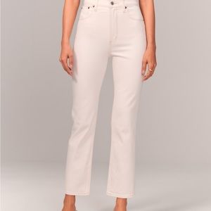 a&f curve love ankle straight ultra high rise jeans